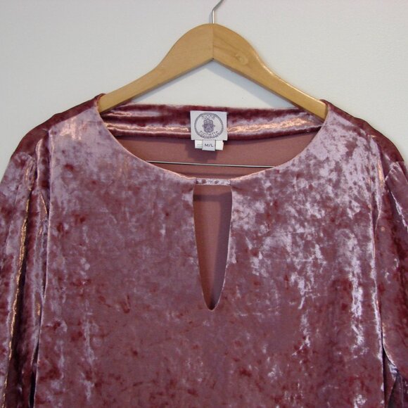 Muche and Muchette Velvet Dress Loose Pink Crushed Velvet Size Medium Large M/L - Picture 5 of 15